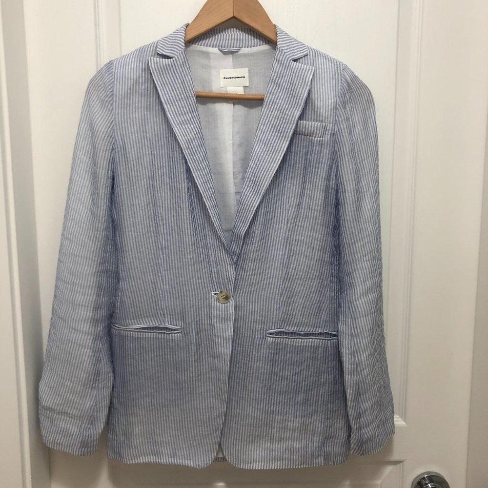 Club Monaco Lightweight Pinstripe Sheer Blazer - Size 00